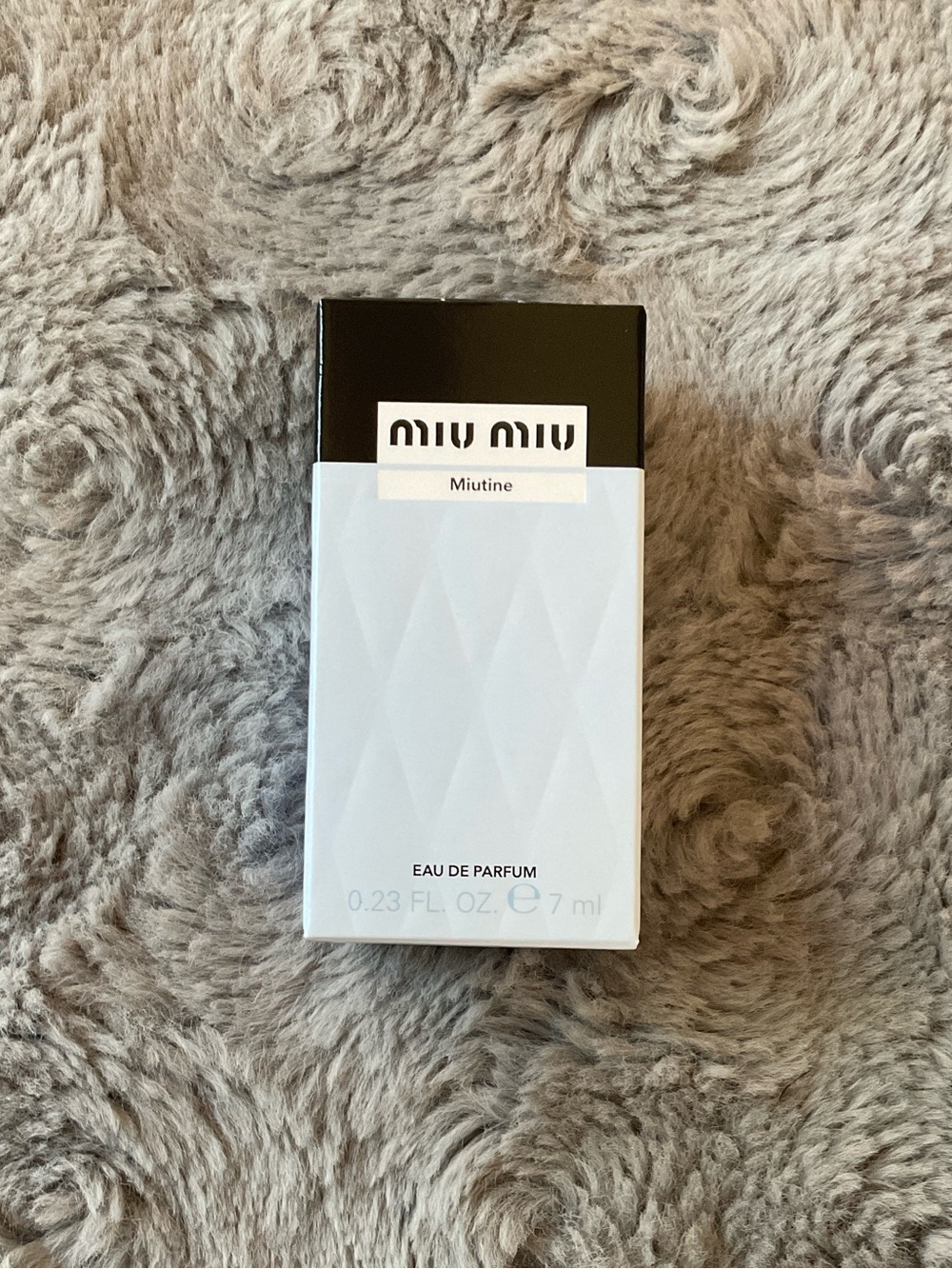 Miu Miu Miutine Eau de Smell Good Mini in White and Black Packaging